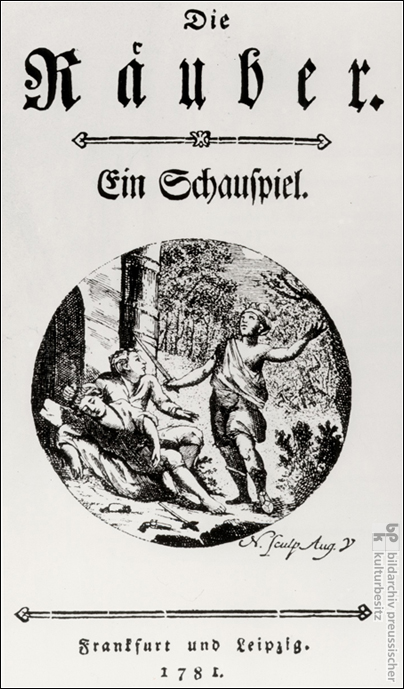 Erstausgabe des Schauspiels <I>Die Räuber</i>, anonym herausgegeben (1781)